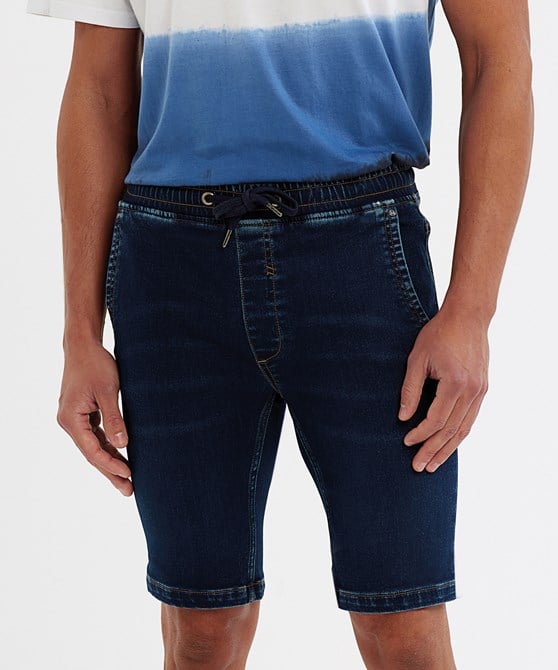Men’s denim drawstring shorts