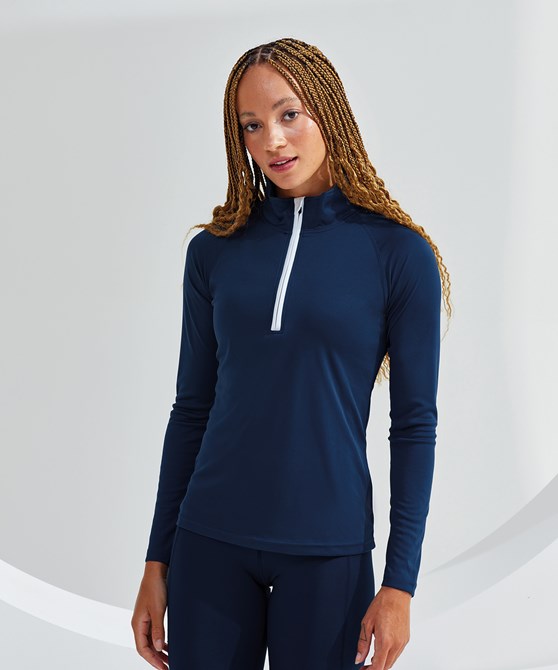 Women's TriDri® long sleeve performance ¼ zip