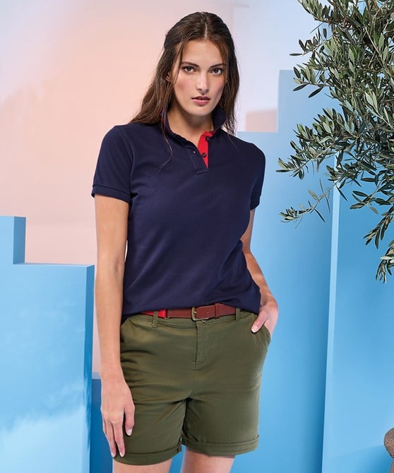 Women's contrast polo