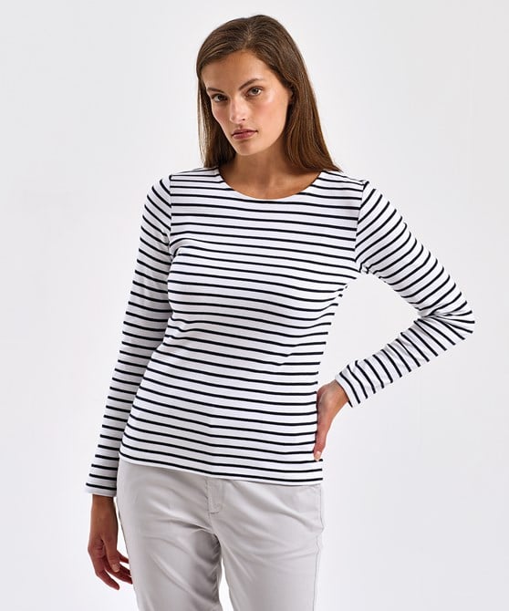 T-shirt marinière « coastal » femme à manches longues