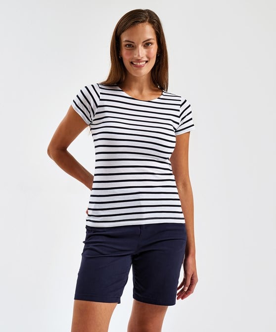 T-shirt marinière « coastal » femme à manches courtes
