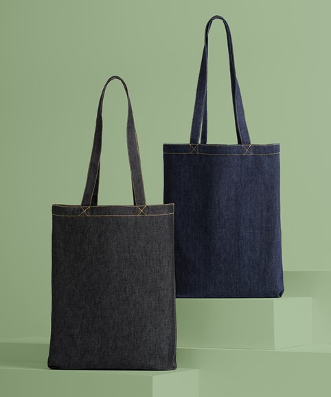 Sac cabas en jean à fond plat