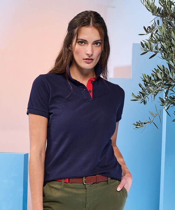 Women's contrast polo