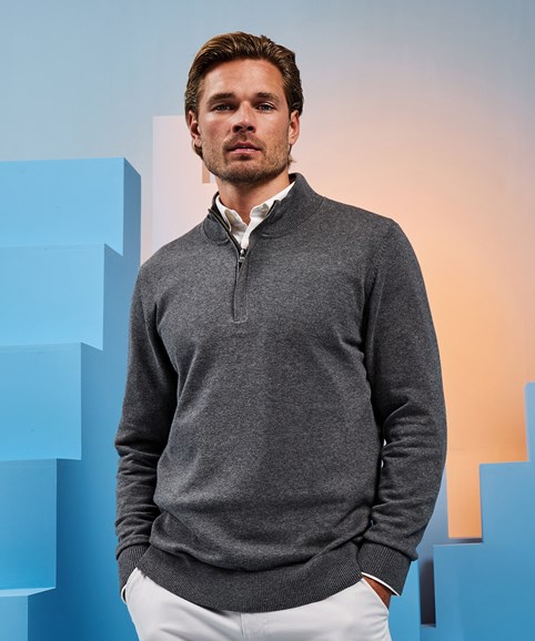 Pull homme zip 1/4