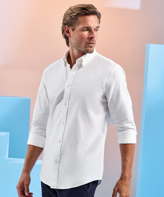Chemise Oxford à manches longues en coton pour homme