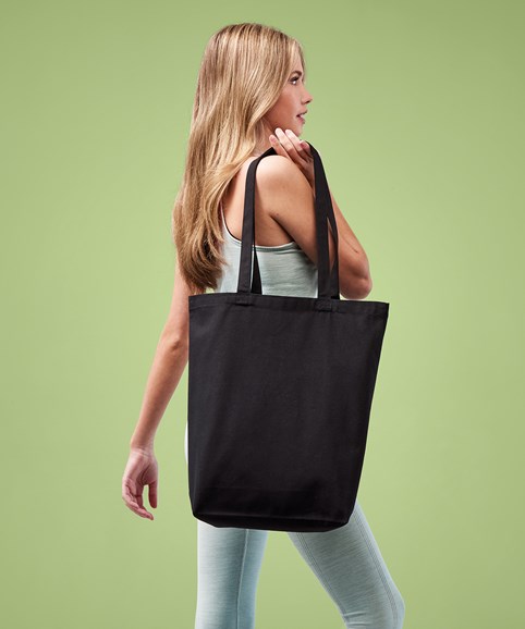 Recycled premium canvas ‘flat base’ shopper